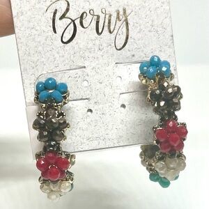 Beaded Hoop Earrings NWT